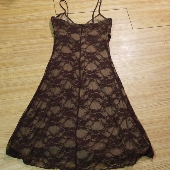 Juniors Brown Pullover Lace Dress - Picture 7 of 7